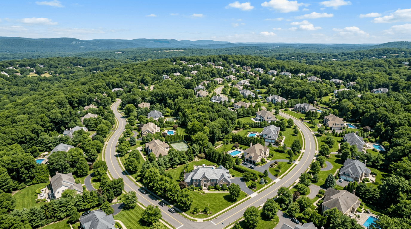Aerial view of Chestnut Ridge, New York