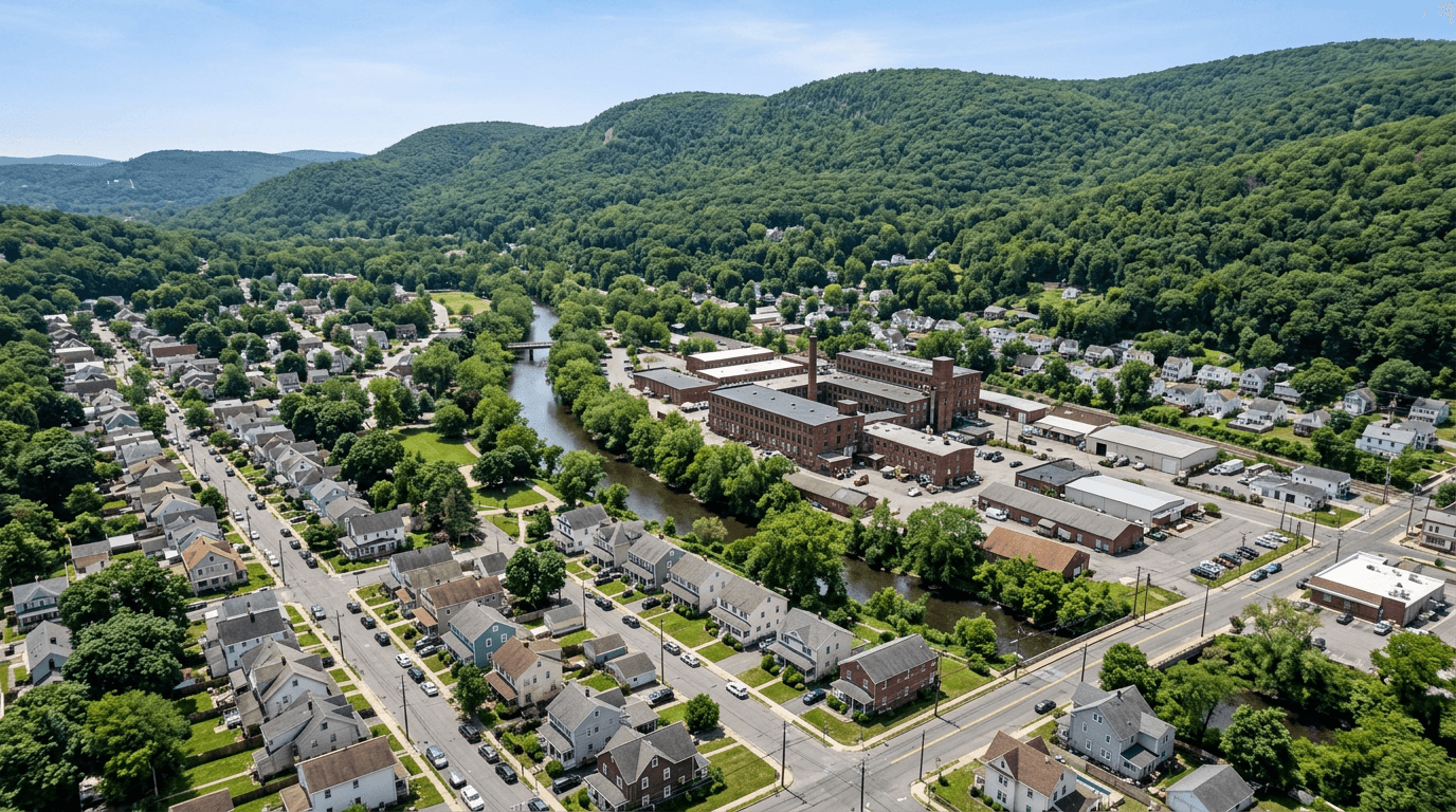 Aerial view of Garnerville, New York