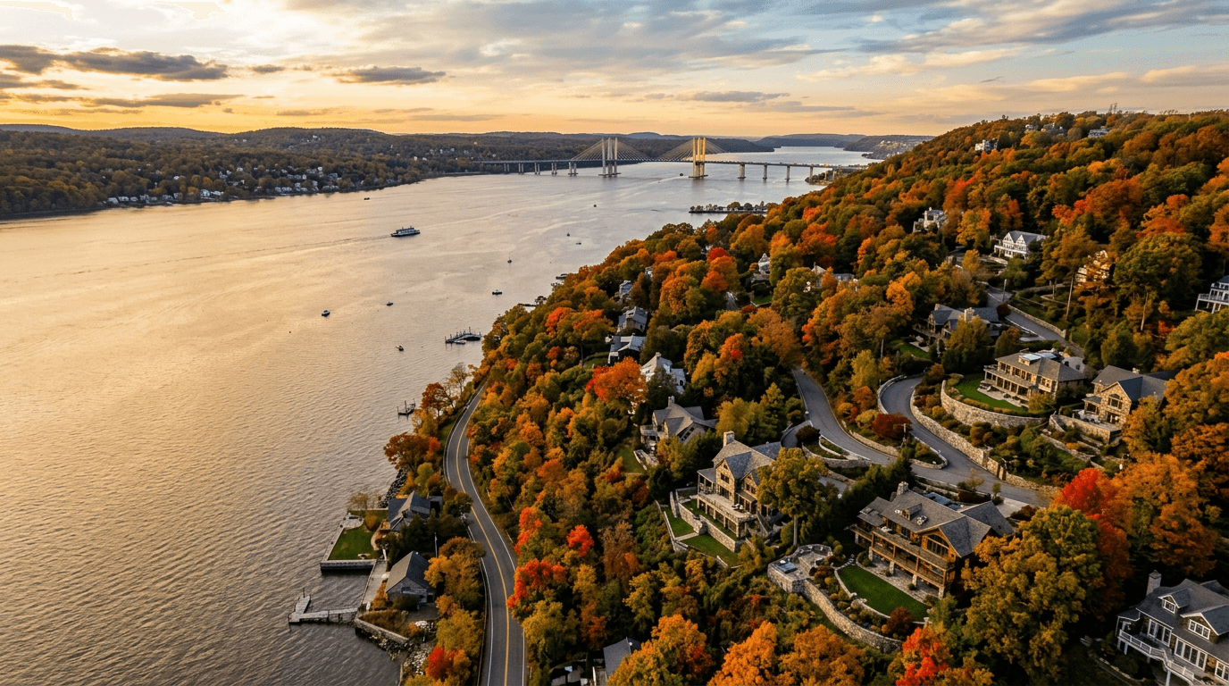 Aerial view of Grandview-on-Hudson, New York