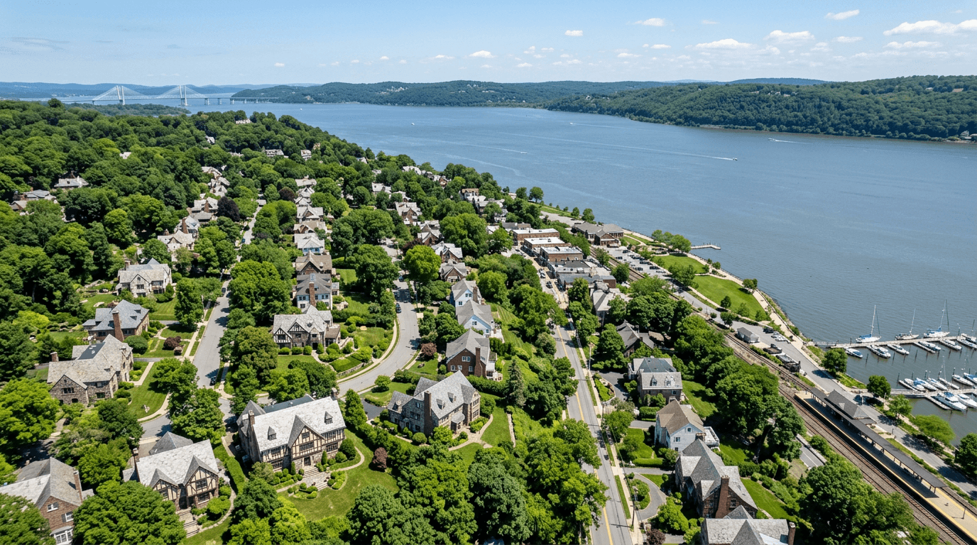 Aerial view of Irvington, New York