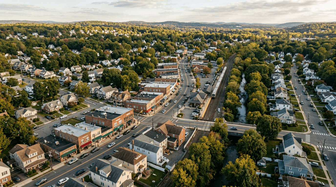 Aerial view of Pearl River, New York