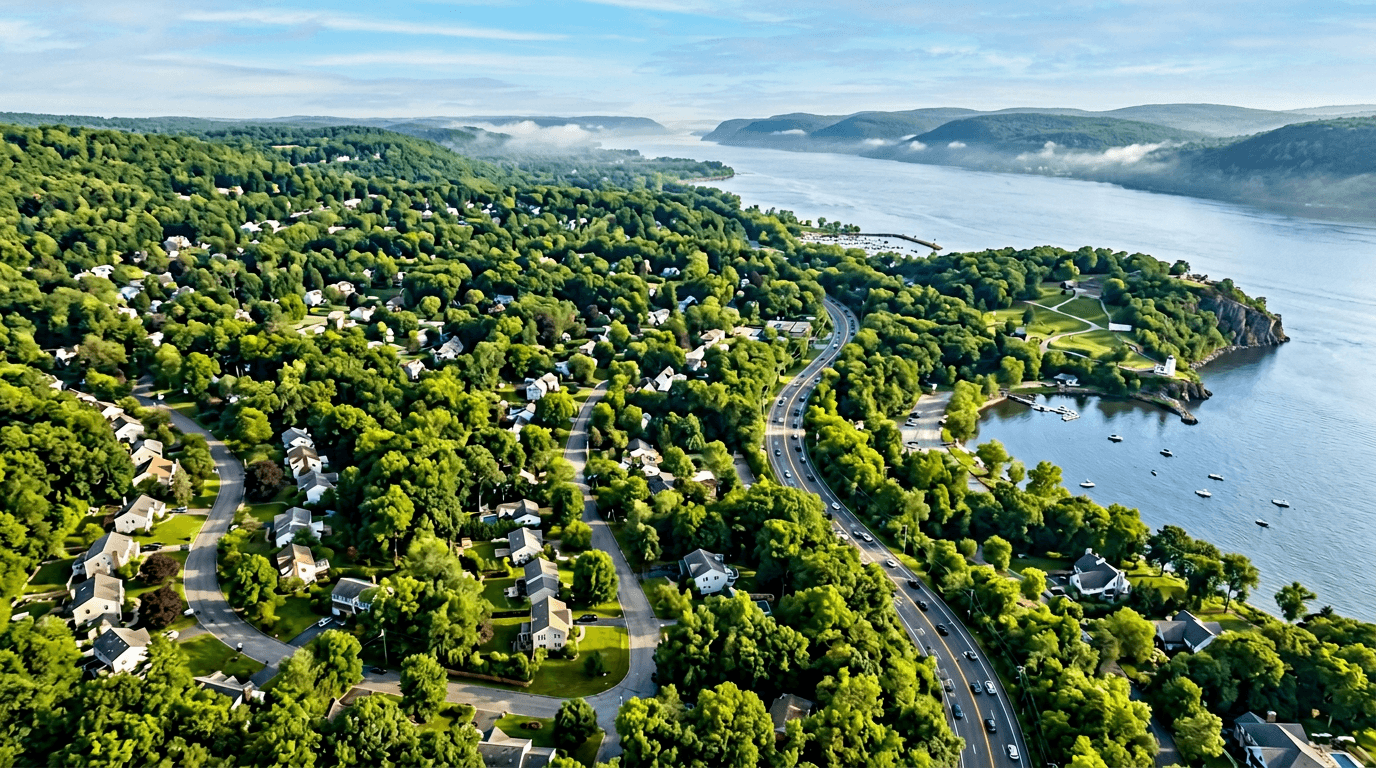 Aerial view of Stony Point, New York