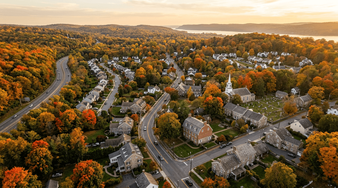 Aerial view of Tappan, New York