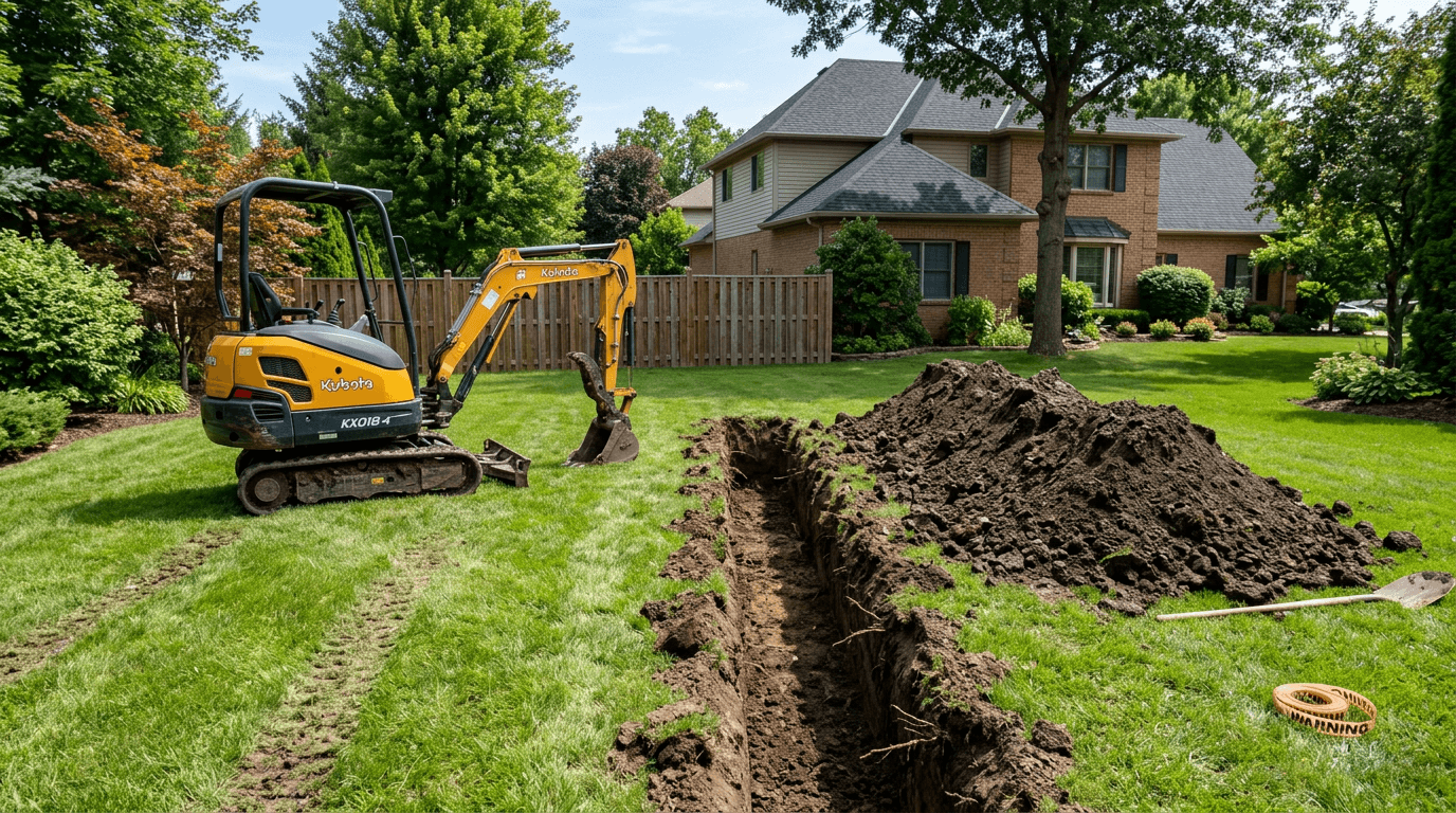 Odds & Ends excavating and grading a residential site in Rockland County